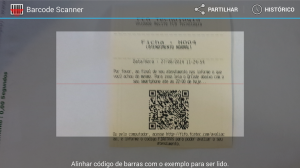 Visualização da captura do QrdCode no aplicativo de leitura