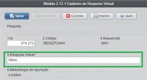Figura 4 - Tela de inclusão/edição de Respostas Virtuais