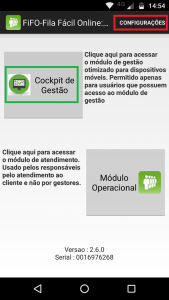 Tela incial do App