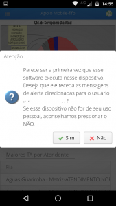 Confirmando o uso do dispositivo para alertas