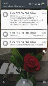 Exemplo de Alerta em Celular